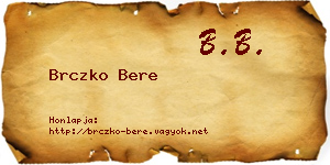 Brczko Bere névjegykártya